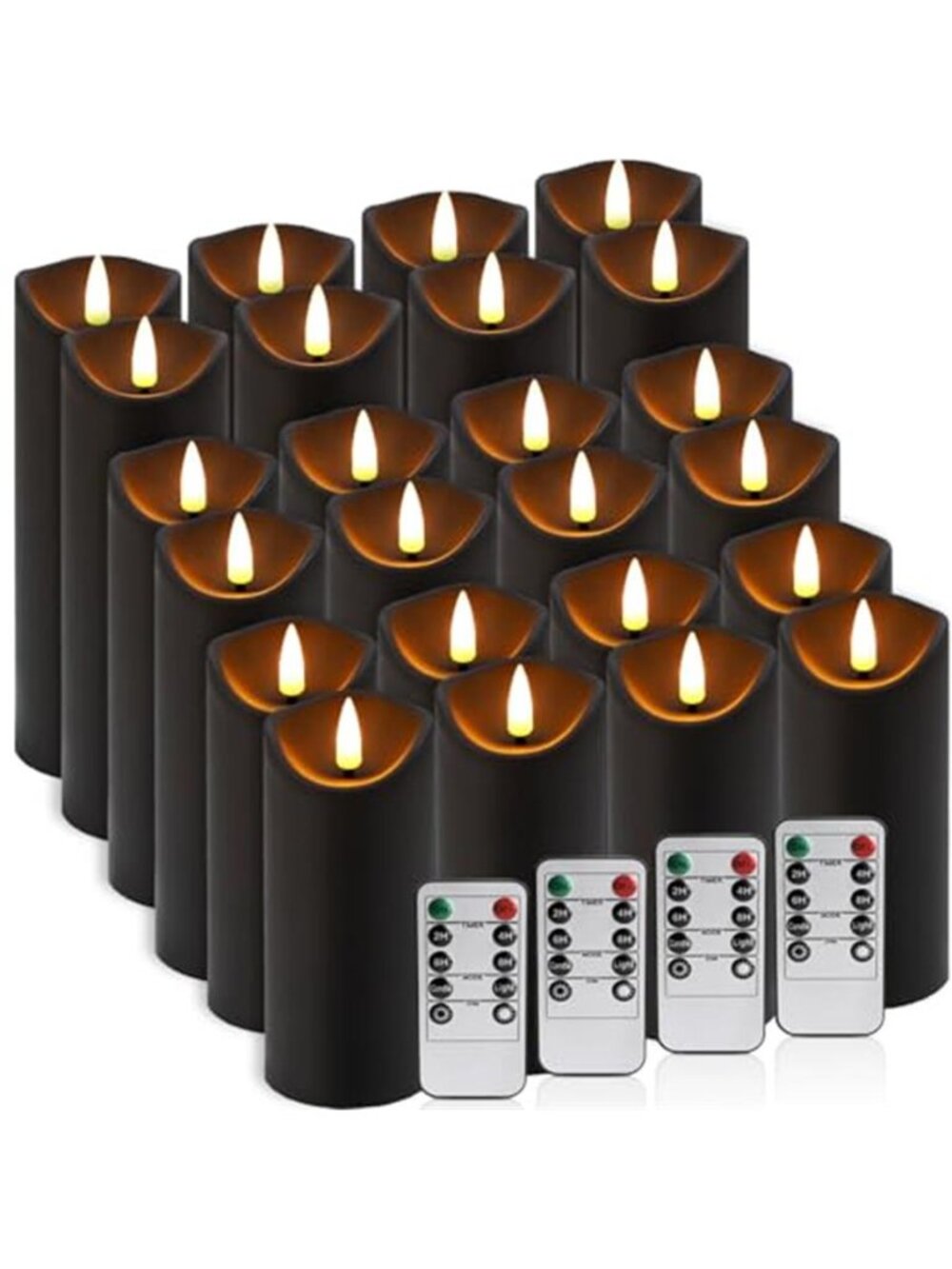 24 Pack Halloween Decoration Flickering Flameless Candles, Battery